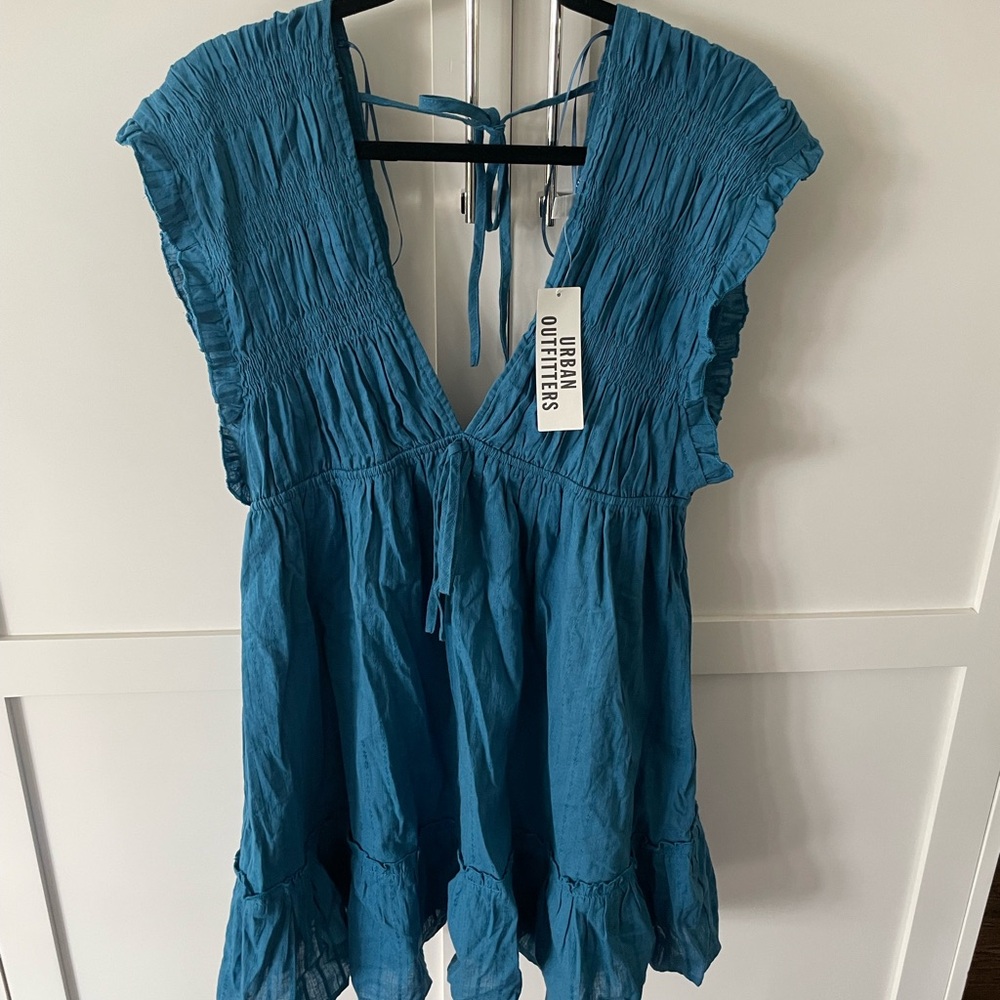 Urban Outfitters Teal Deep V-neck dress